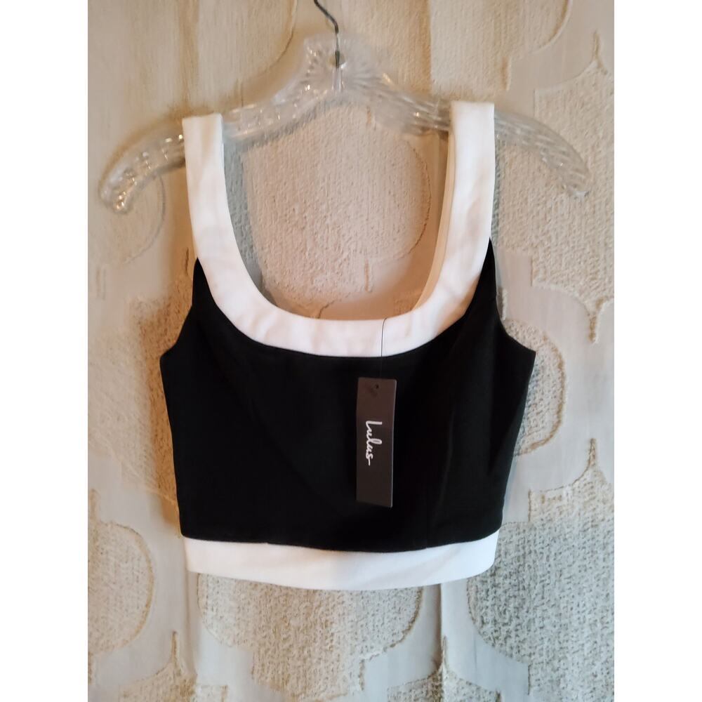 #257 Brand New Lulu's Totally Sensational Black Sleeveless Crop Top Size XS